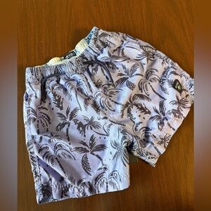 Boy’s Spicy Tuna Light Purple Palm-Print Swim Shorts